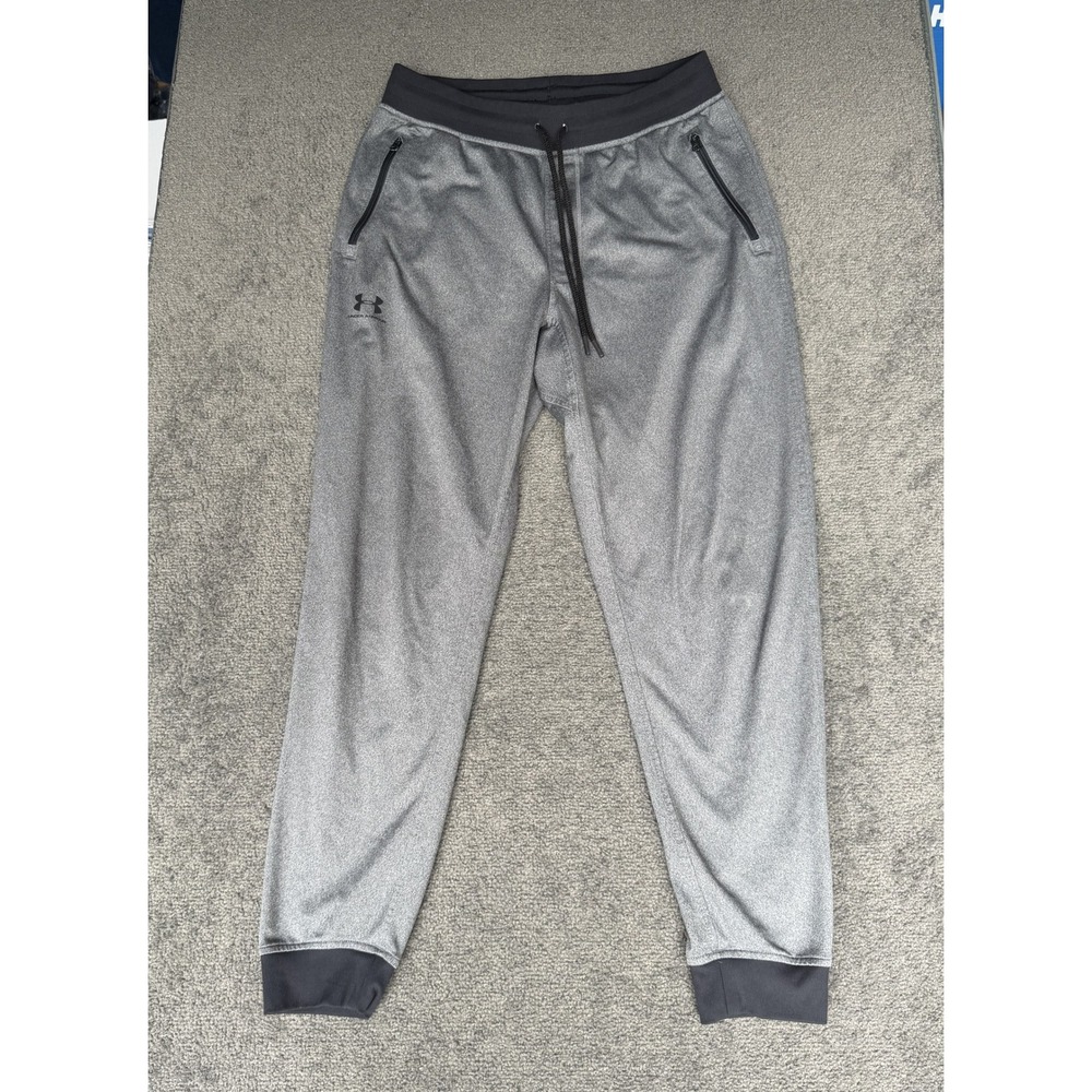 Under Armour Mens Gray Loose Fit Joggers Zipper Pockets Size Large LG/G/G
